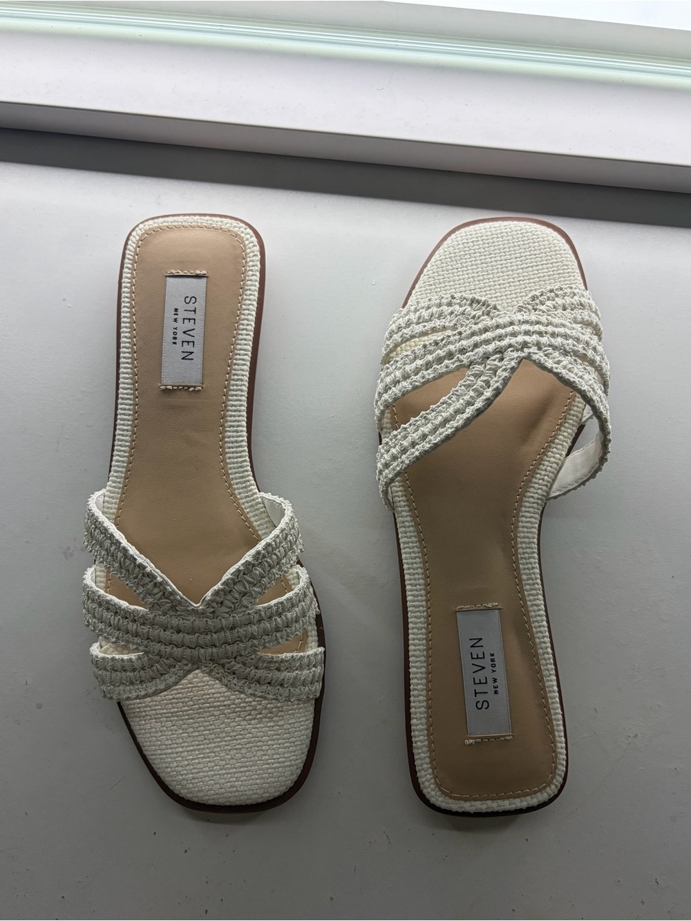 Steve Madden Women's White Braided Sandals